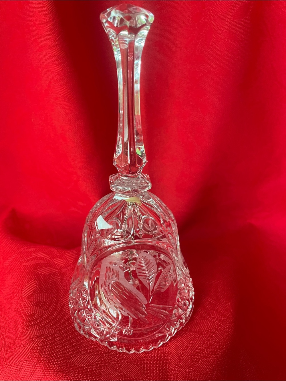 Clear Crystal Etched Decorative Table Bell by Hofbauer